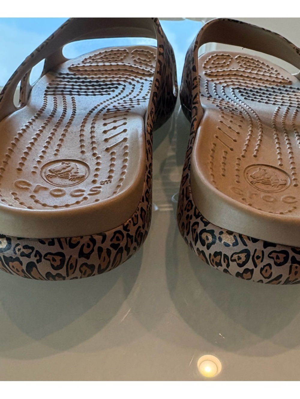 Animal Print Crocs Strappy Sandals, 7 - Picture 5 of 7